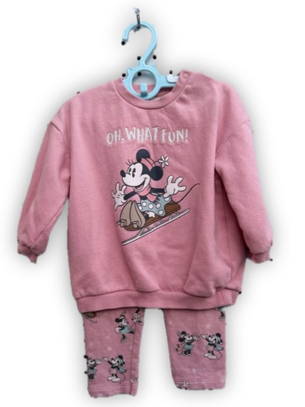 Disney Minnie Mouse Pink 2-Piece Sweatshirt & Pants Set – 18Months